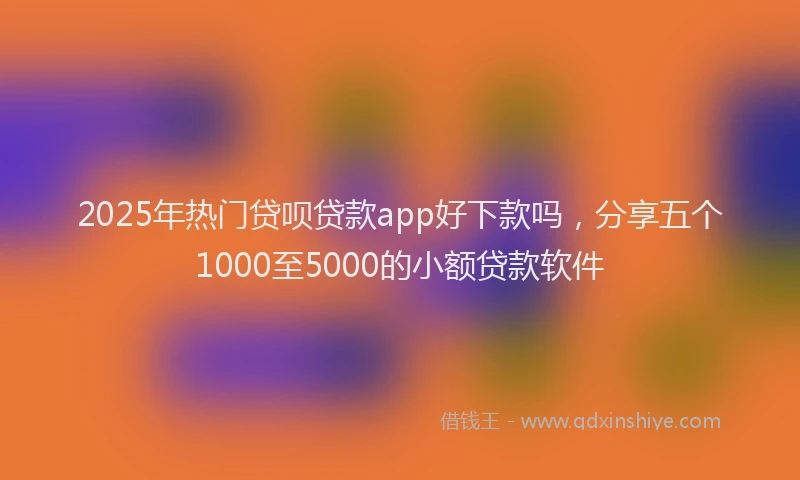 2025年热门贷呗贷款app好下款吗，分享五个1000至5000的小额贷款软件