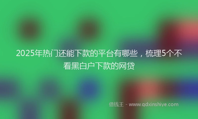 2025年热门还能下款的平台有哪些,梳理5个不看黑白户下款的网贷