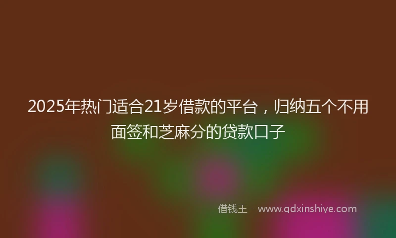2025年热门适合21岁借款的平台,归纳五个不用面签和芝麻分的贷款口子