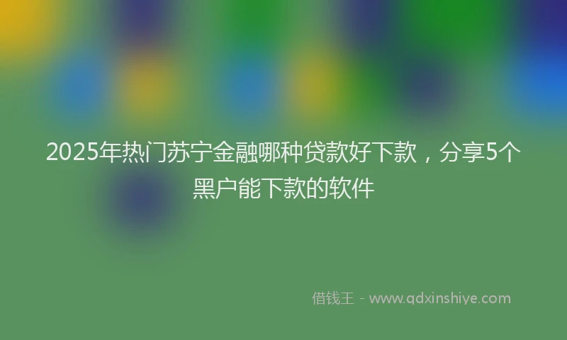 2025年热门苏宁金融哪种贷款好下款,分享5个黑户能下款的软件