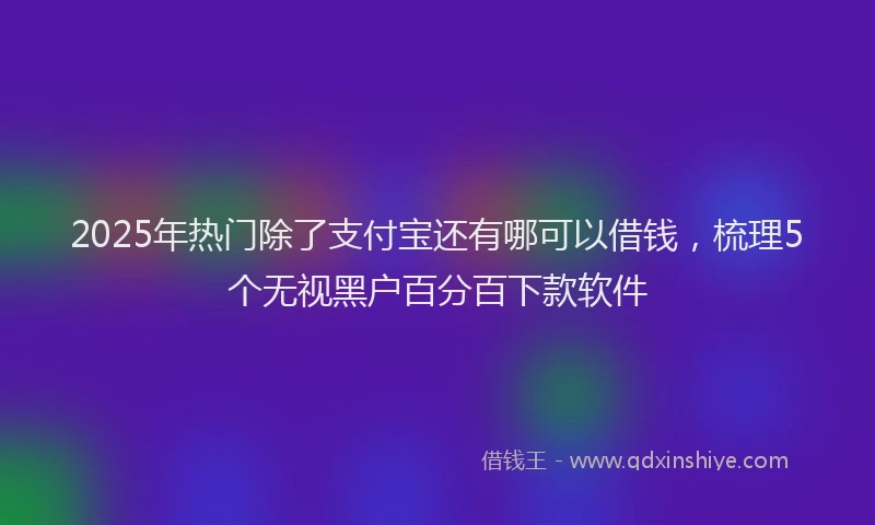 2025年热门除了支付宝还有哪可以借钱，梳理5个无视黑户百分百下款软件