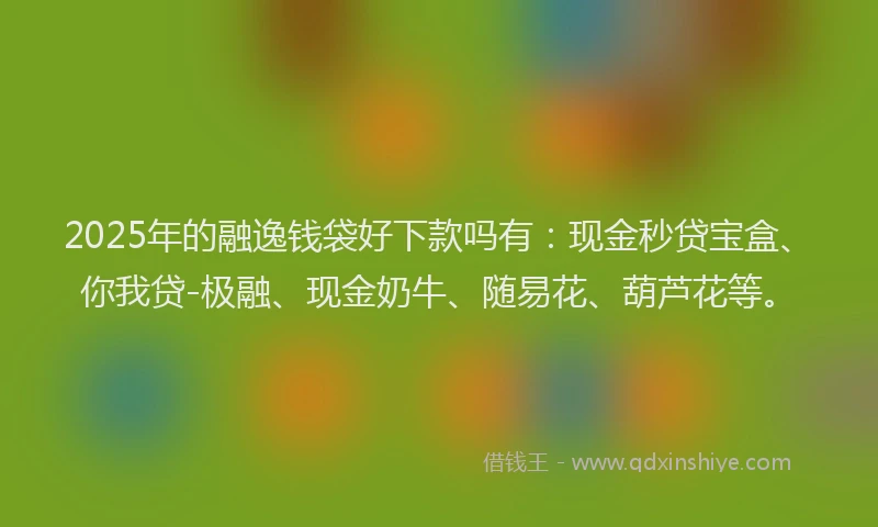 2025年的融逸钱袋好下款吗有：现金秒贷宝盒、你我贷-极融、现金奶牛、随易花、葫芦花等。
