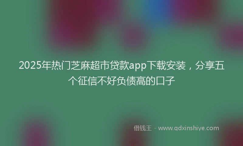 2025年热门芝麻超市贷款app下载安装,分享五个征信不好负债高的口子