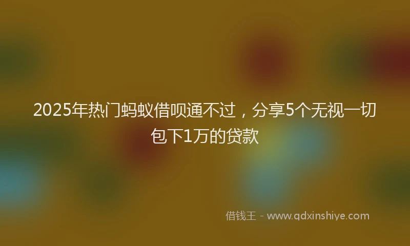2025年热门蚂蚁借呗通不过，分享5个无视一切包下1万的贷款