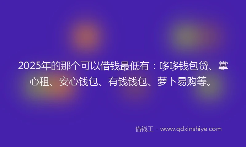 2025年的那个可以借钱最低有:哆哆钱包贷、掌心租、安心钱包、有钱钱包、萝卜易购等。