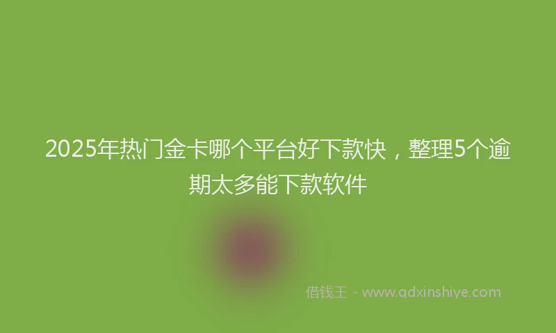 2025年热门金卡哪个平台好下款快，整理5个逾期太多能下款软件