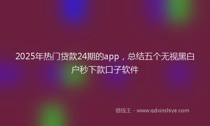 2025年热门贷款24期的app，总结五个无视黑白户秒下款口子软件