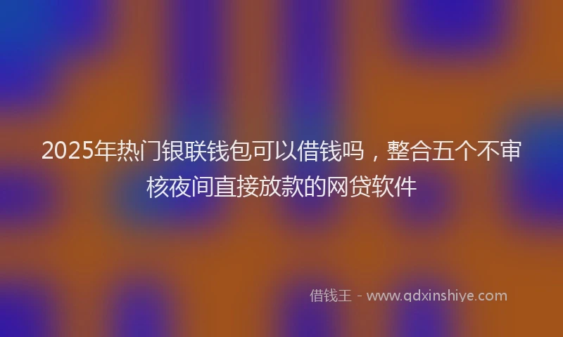 2025年热门银联钱包可以借钱吗，整合五个不审核夜间直接放款的网贷软件
