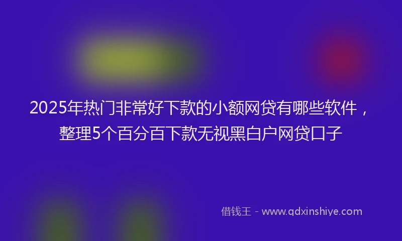 2025年热门非常好下款的小额网贷有哪些软件，整理5个百分百下款无视黑白户网贷口子