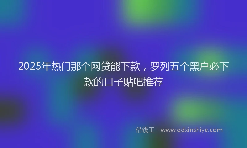 2025年热门那个网贷能下款，罗列五个黑户必下款的口子贴吧推荐