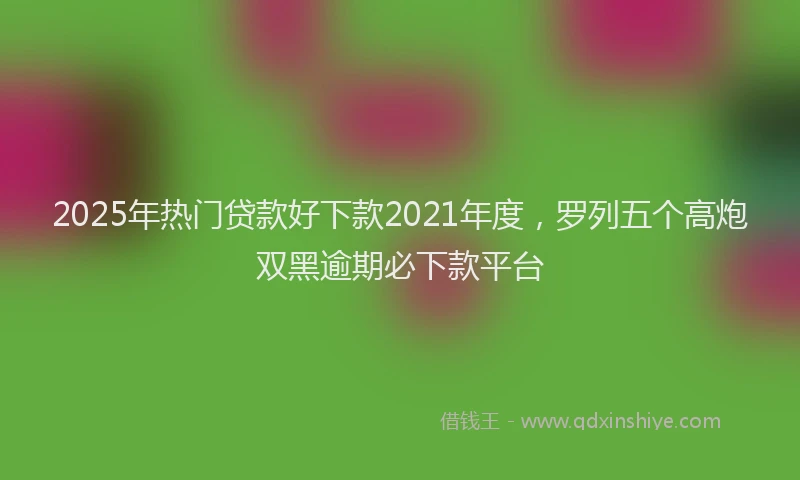 2025年热门贷款好下款2021年度,罗列五个高炮双黑逾期必下款平台