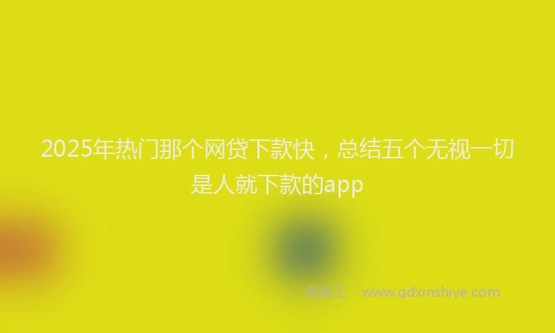 2025年热门那个网贷下款快,总结五个无视一切是人就下款的app