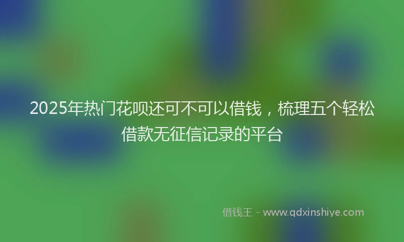 2025年热门花呗还可不可以借钱，梳理五个轻松借款无征信记录的平台