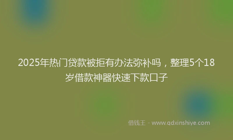 2025年热门贷款被拒有办法弥补吗,整理5个18岁借款神器快速下款口子