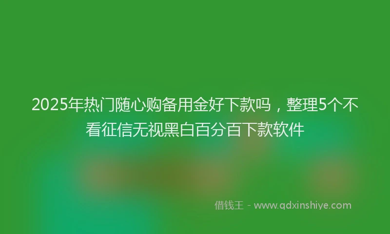 2025年热门随心购备用金好下款吗，整理5个不看征信无视黑白百分百下款软件