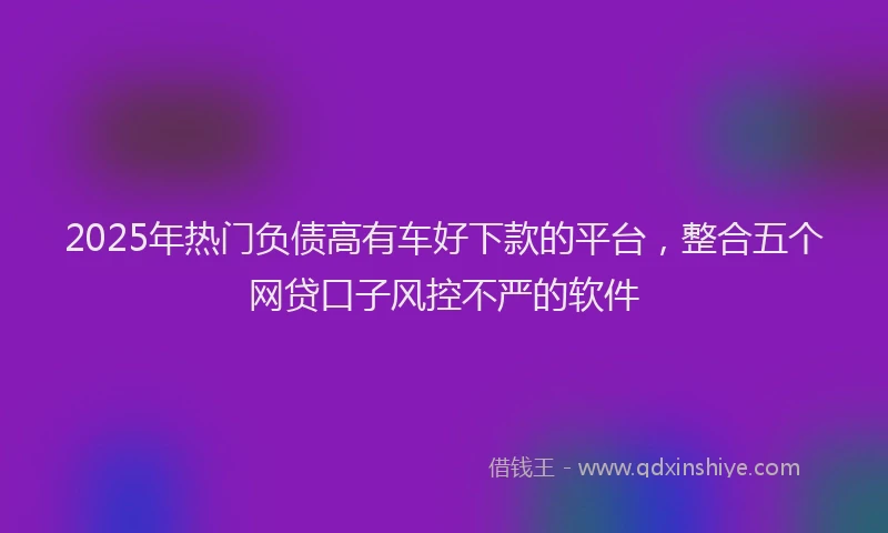 2025年热门负债高有车好下款的平台，整合五个网贷口子风控不严的软件