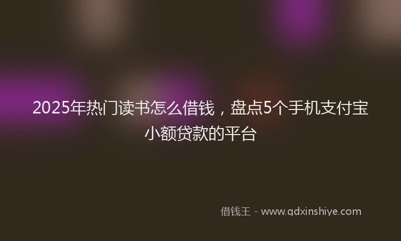 2025年热门读书怎么借钱，盘点5个手机支付宝小额贷款的平台