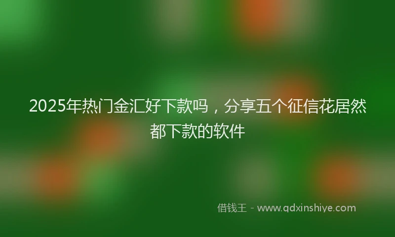 2025年热门金汇好下款吗，分享五个征信花居然都下款的软件