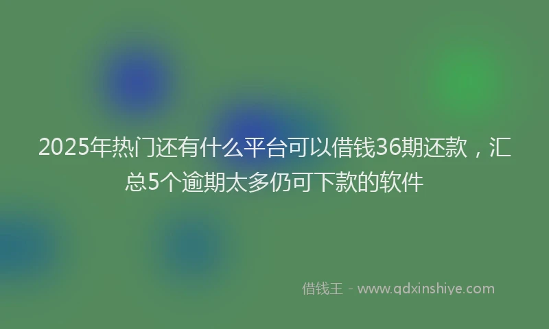 2025年热门还有什么平台可以借钱36期还款，汇总5个逾期太多仍可下款的软件