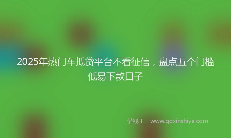 2025年热门车抵贷平台不看征信,盘点五个门槛低易下款口子