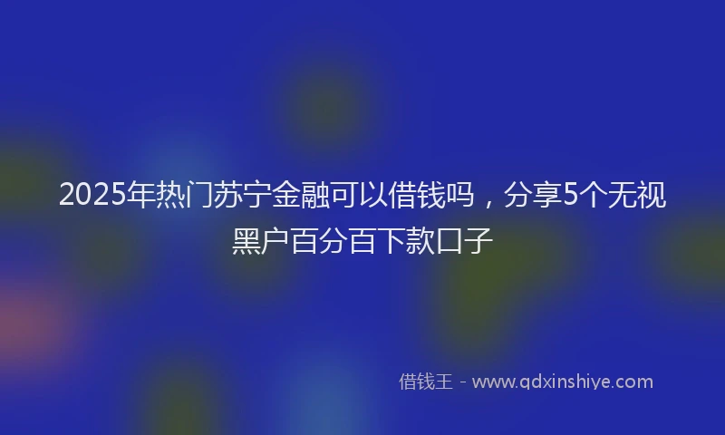 2025年热门苏宁金融可以借钱吗,分享5个无视黑户百分百下款口子