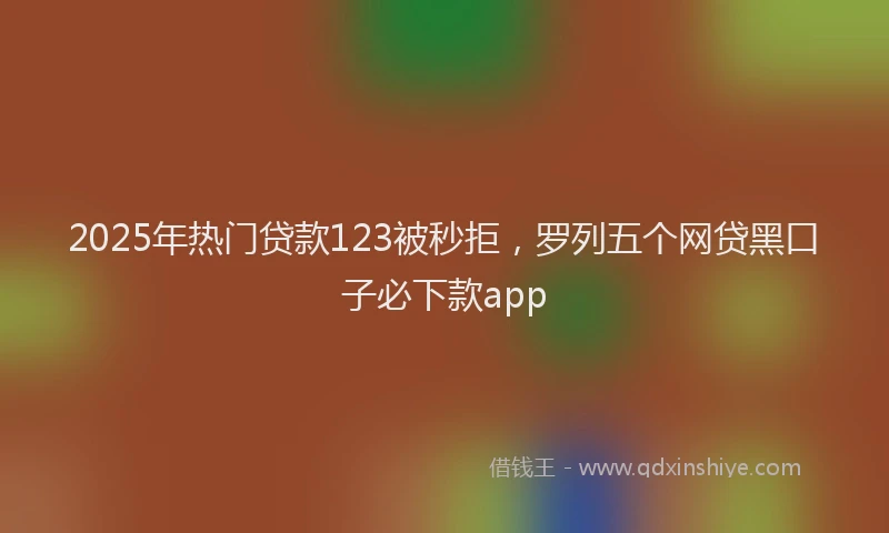 2025年热门贷款123被秒拒，罗列五个网贷黑口子必下款app