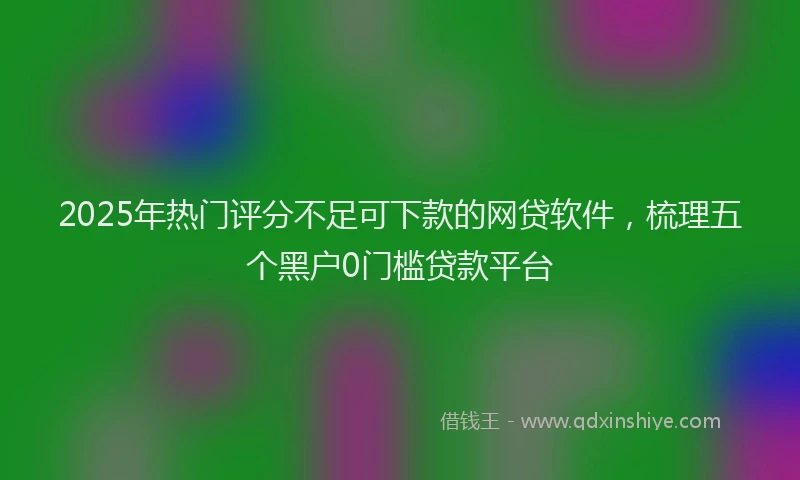 2025年热门评分不足可下款的网贷软件，梳理五个黑户0门槛贷款平台