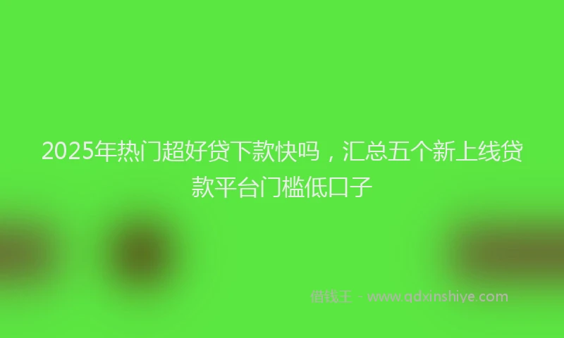2025年热门超好贷下款快吗，汇总五个新上线贷款平台门槛低口子