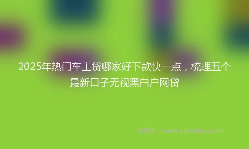 2025年热门车主贷哪家好下款快一点,梳理五个最新口子无视黑白户网贷