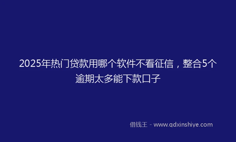 2025年热门贷款用哪个软件不看征信,整合5个逾期太多能下款口子