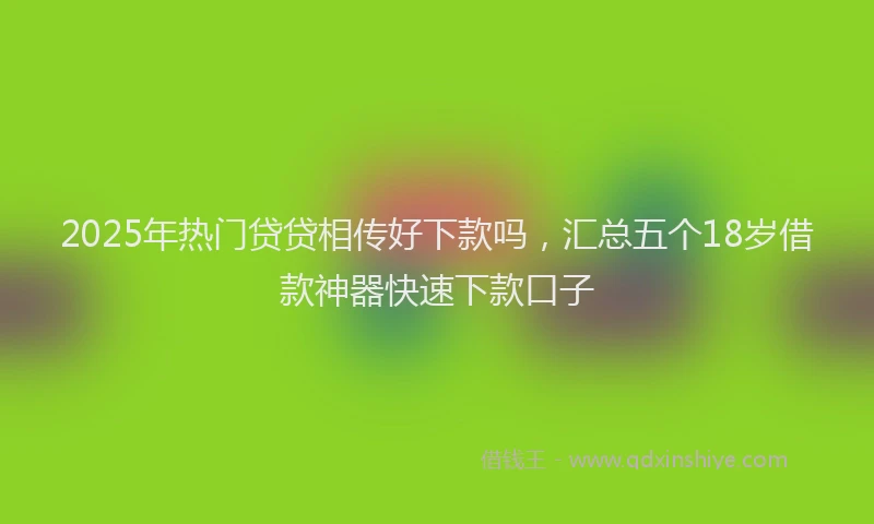 2025年热门贷贷相传好下款吗,汇总五个18岁借款神器快速下款口子