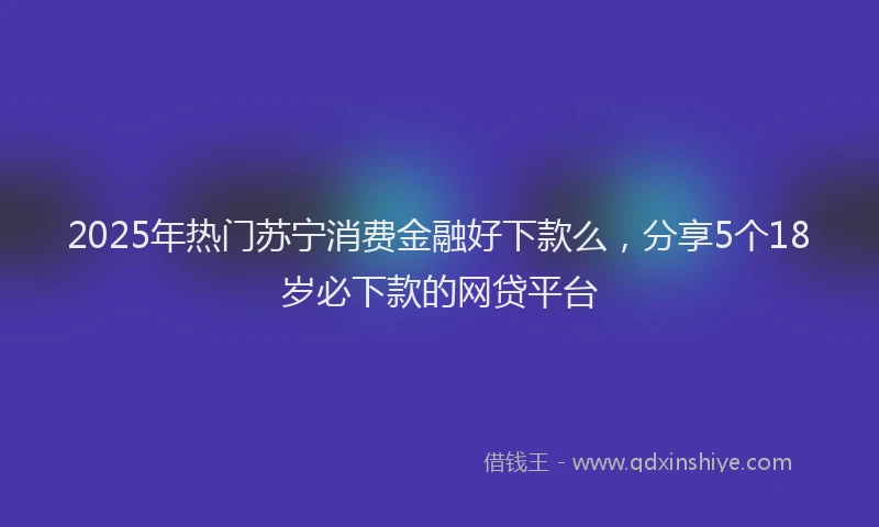 2025年热门苏宁消费金融好下款么，分享5个18岁必下款的网贷平台