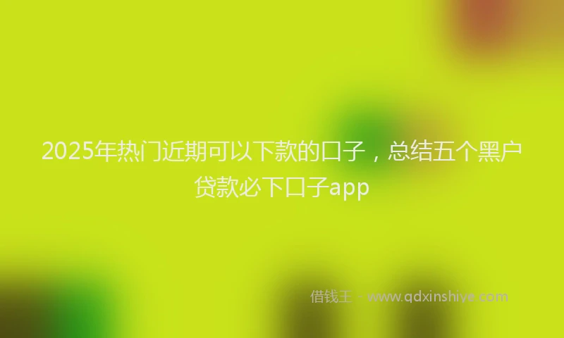 2025年热门近期可以下款的口子,总结五个黑户贷款必下口子app