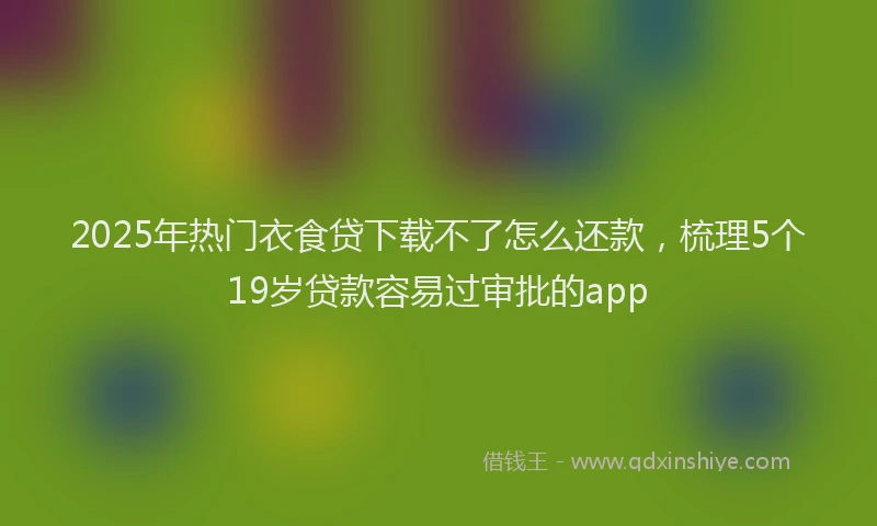 2025年热门衣食贷下载不了怎么还款，梳理5个19岁贷款容易过审批的app