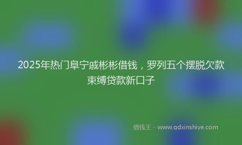 2025年热门阜宁戚彬彬借钱，罗列五个摆脱欠款束缚贷款新口子
