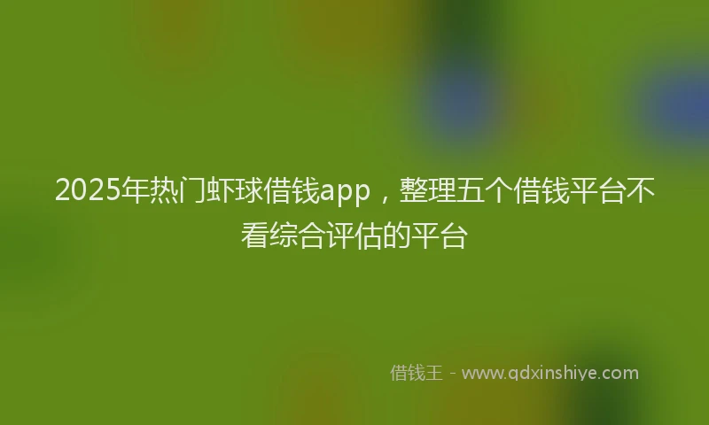 2025年热门虾球借钱app，整理五个借钱平台不看综合评估的平台