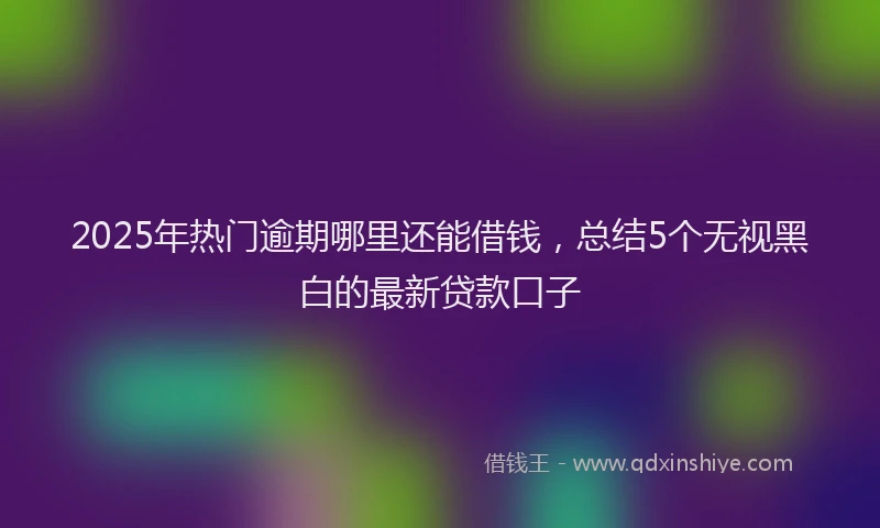 2025年热门逾期哪里还能借钱,总结5个无视黑白的最新贷款口子