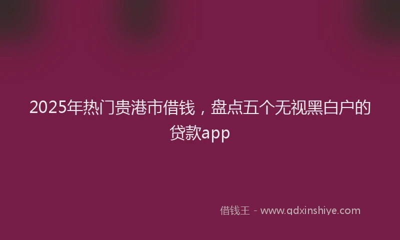 2025年热门贵港市借钱，盘点五个无视黑白户的贷款app