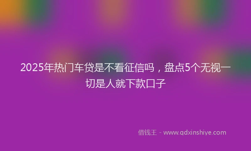 2025年热门车贷是不看征信吗，盘点5个无视一切是人就下款口子