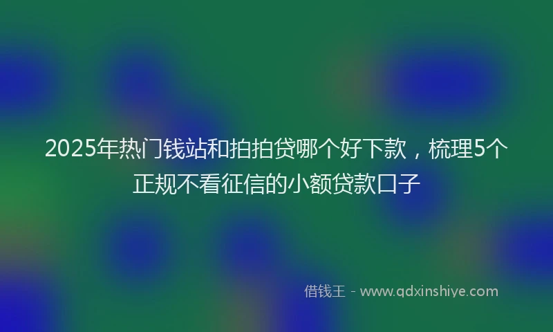 2025年热门钱站和拍拍贷哪个好下款，梳理5个正规不看征信的小额贷款口子