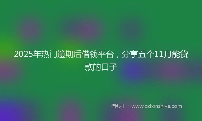 2025年热门逾期后借钱平台,分享五个11月能贷款的口子