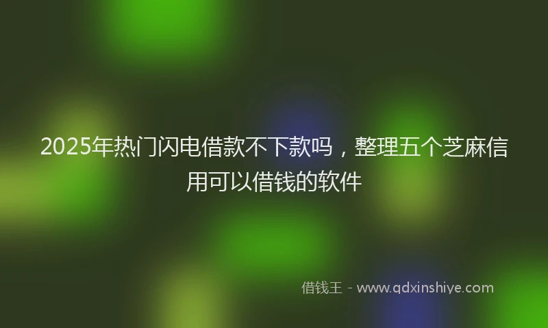 2025年热门闪电借款不下款吗，整理五个芝麻信用可以借钱的软件