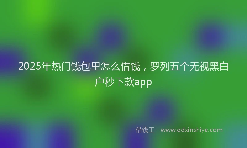 2025年热门钱包里怎么借钱,罗列五个无视黑白户秒下款app