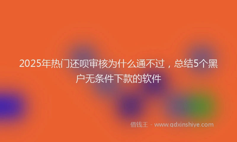 2025年热门还呗审核为什么通不过，总结5个黑户无条件下款的软件