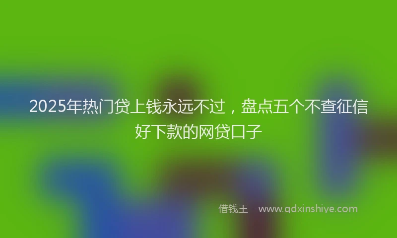 2025年热门贷上钱永远不过，盘点五个不查征信好下款的网贷口子