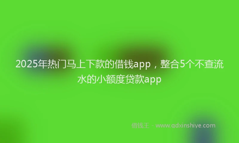 2025年热门马上下款的借钱app,整合5个不查流水的小额度贷款app