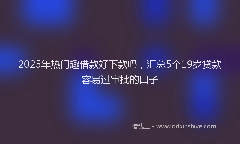 2025年热门趣借款好下款吗，汇总5个19岁贷款容易过审批的口子