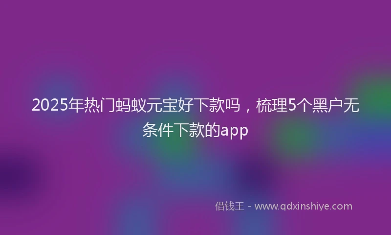 2025年热门蚂蚁元宝好下款吗，梳理5个黑户无条件下款的app