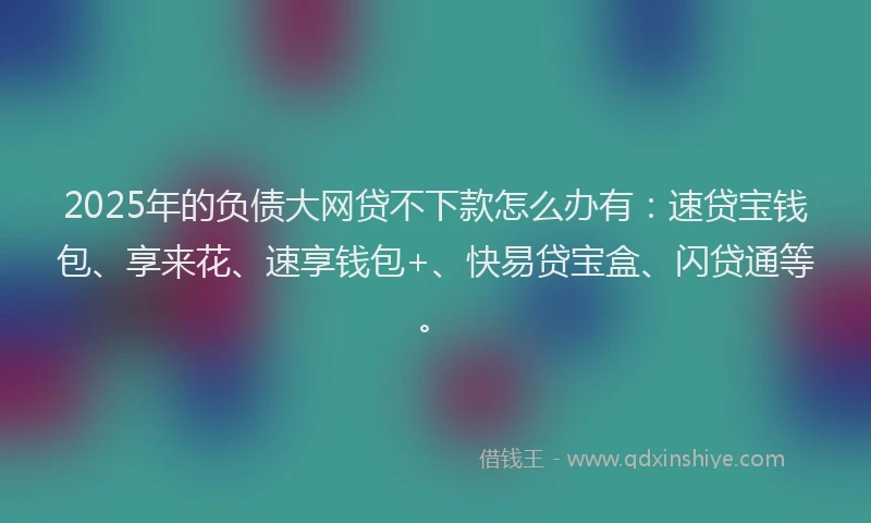 2025年的负债大网贷不下款怎么办有：速贷宝钱包、享来花、速享钱包+、快易贷宝盒、闪贷通等。