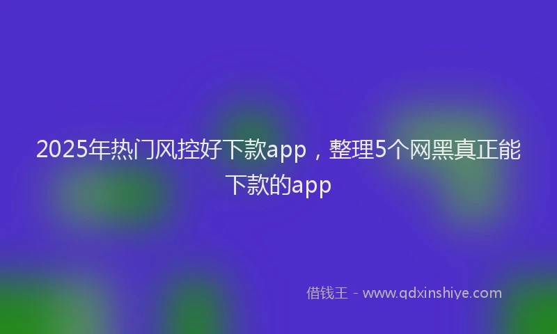 2025年热门风控好下款app,整理5个网黑真正能下款的app